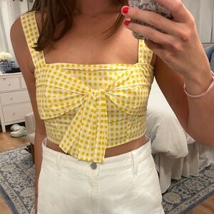 Yellow Zara Gingham Crop Top